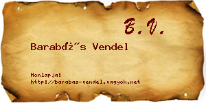 Barabás Vendel névjegykártya